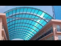 14mm azul folha oca de policarbonato de quatro camadas