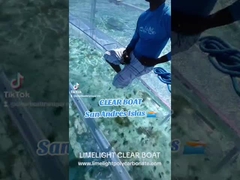 Barco de policarbonato transparente e banco de cristal para uma experiência única