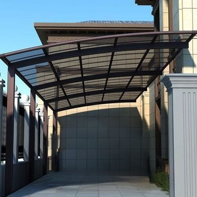 Carport de policarbonato retangular Telhado com proteção UV Criar espaço externo perfeito