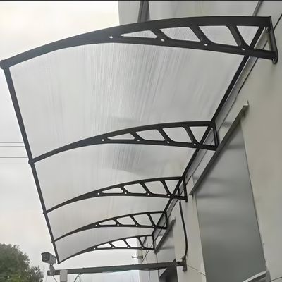 Suporte de plástico de altura ajustável Folha de PC de policarbonato Canopy com redução de ruído Proteção contra chuva