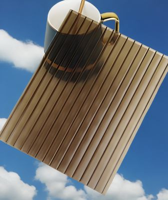 Preço de fábrica 6mm 4*8 pés de bronze folha oca de policarbonato com classificação de incêndio B1