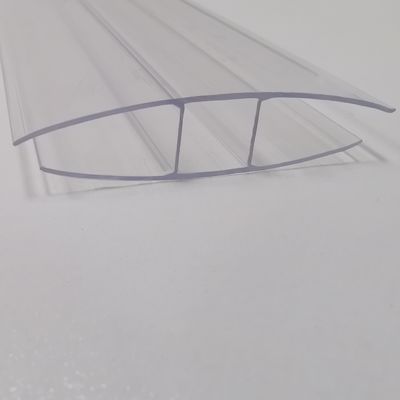 Perfis em forma de H de plástico transparente e personalizável para folhas ocas de policarbonato de 4 mm a 16 mm