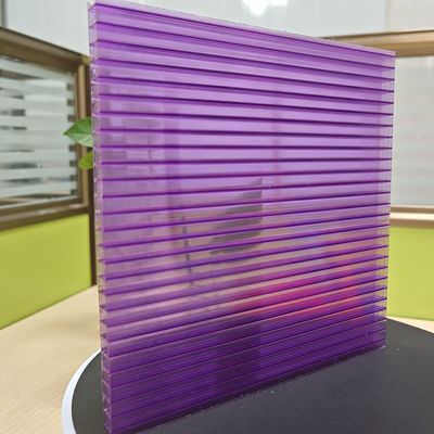 10 mm 2.1m*5.8m Folhas de policarbonato roxo Estrutura de quatro camadas