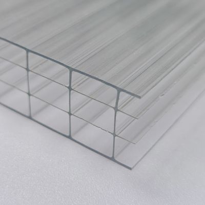 OEM Transparente 20mm Quatro camadas de plástico policarbonato folha oca Excelente isolamento térmico e resistência ao impacto