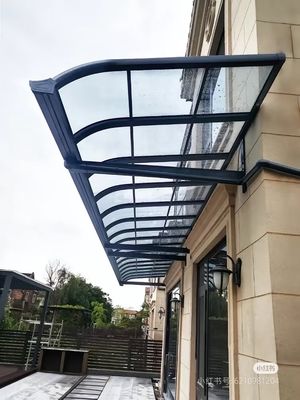Toldo de Folha Sólida de Policarbonato com Estrutura de Alumínio DIY Personalizável para Necessidades ao Ar Livre em Azul