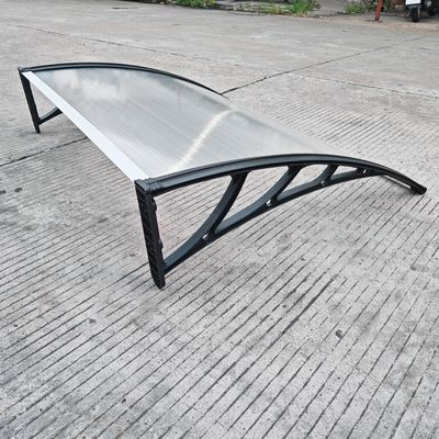 Toldo de Porta e Janela em Policarbonato Anti-UV DIY para Exterior, Chapa Sólida PP, Suporte