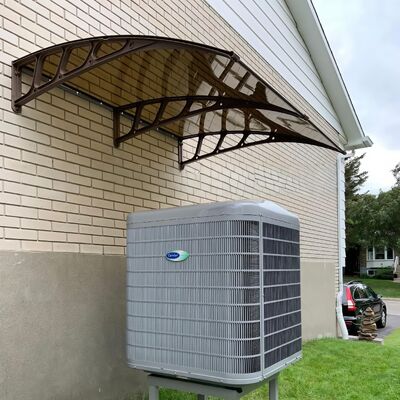 Bom preço. Material de vela de policarbonato Canopy PC Com 600 800 1000 1200 1500mm comprimento Bracket cinza preto fornecendo proteção para ambientes de negócios ao ar livre on-line